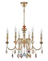 Подвесная люстра Crystal Lux MERCEDES SP6 GOLD/COLOR