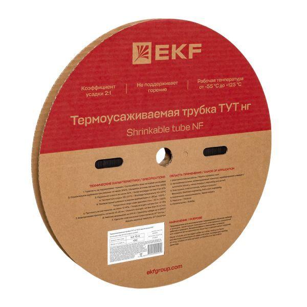 Трубка термоусадочная ТУТ нг 10/5 черн. (уп.100м) EKF tut-10-b