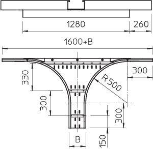 Ответвитель T-образный/крест. 200х110 WRAA 120 FS OBO 6098405