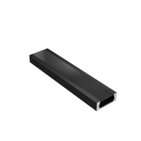Комплект профиля Geniled для светодиодной ленты накладной 16x6x1000 М16 Черный с заглушками и плоским черным рассеивателем