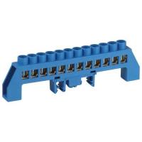 Шина N ноль в комбинированном изоляторе на DIN-рейку ШНИ-8х12-12-Д син. NO-224-112 Эра Б0062972