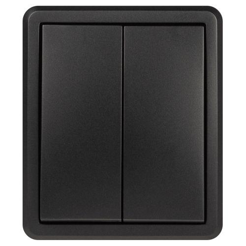 Выключатель 2-кл. ОП Эксперт 11-1204-05 IP20 10АХ-250В антрацит Эра Б0063026