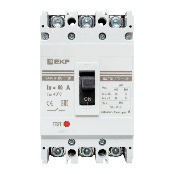 Выключатель автоматический 3п 100/80А 35кА ВА-99М PROxima EKF mccb99-100-80m