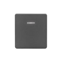 Выключатель ROUND 1 кл проходной (переключатель) с подсветкой 10А с/у титан KRANZ