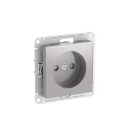 Розетка AtlasDesign 16А без заземл. защ. шторки быстрозажим. клем. механизм алюм. SE ATN000349S