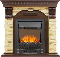 Royal Flame Каминокомплект Dublin угловой - Темный дуб / Сланец с очагом Aspen Black