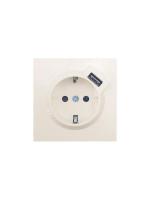 Розетка 1-мест. с/з+USB разъем СП ZIMA IP20 слон. кость LEZARD 704-9088-181