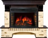 Royal Flame Каминокомплект Pierre Luxe угловой - Сланец / Темный дуб с очагом Dioramic 25 LED FX