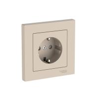 Розетка AtlasDesign 16А с заземл. защ. шторки быстрозажим. клем. в сборе песочн. SE ATN001244S