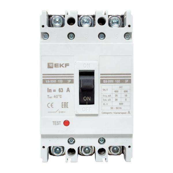 Выключатель автоматический 3п 100/63А 35кА ВА-99М PROxima EKF mccb99-100-63m