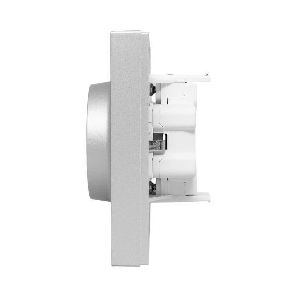 Розетка 2-м СП Эпика 16А с заземл. защ. шторки с рамкой механизм алюм. EKF UP1-SOA-211