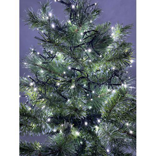 Гирлянда светодиодная "Нить Мишура" 2м 200LED 220В IP20 зел. провод хол. свет ЭРА Б0047969