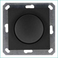 Светорегулятор поворотно-нажимной (диммер) LED 30-400Вт 1gang 2way механизм антрацит Jasmart G4012B