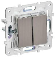 Выключатель проходной 2-кл. SKANDY 10А SK-V05N никель IEK SK-V22-0-10-K50