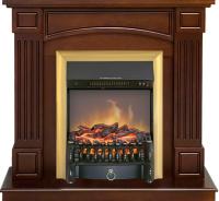 Royal Flame Каминокомплект Boston - Темный дуб (Высота 925см) с очагом Fobos FX M Brass
