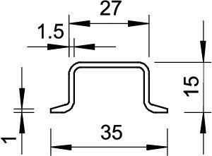 Рейка монтажная 2000х35х15 2069 15 1.5 GTP (дл.2м) OBO 1115421