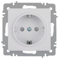 Розетка 1-м СП Accent 6-206-01 16А IP20 250В 2P+E Schuko защ. шторки AL/CU бел. Intro Б0063506