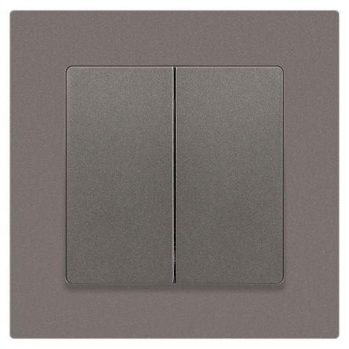 Выключатель 2-кл. СП Accent 6-104-09 10А IP20 250В AL/CU титан Intro Б0063499