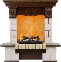 Dimplex Каминокомплект Pierre Luxe угловой - Темный дуб / Шампань (Высота 975мм) с очагом Cassette 400 LNH-INT (с дровами)