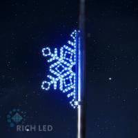 Светодиодная консоль "Снежинка 70см Синий", 0.75*0.35 м,  15Вт RL-KN-SFDL70-W