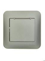 Розетка 1-м СП ASTI 16А IP20 с заземл. с крышкой термопласт в сборе платина. LEZARD 7081-3535-123В