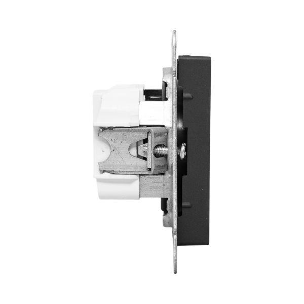 Розетка СП Эпика 16А без заземл. защ. шторки механизм черн. EKF UP1-SOB-101