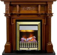 Dimplex Каминокомплект Oxford - Орех с очагом Danville Antique Brass FB2