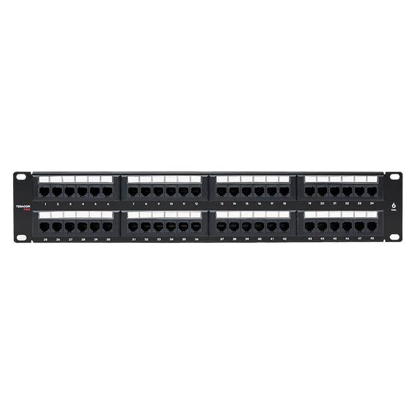Патч-панель 19дюйм кат.6 2U неэкранированная UTP 48 портов RJ-45 Dual IDC TERACOM PRO EKF TRP-PPNL-6UTP-2U48