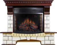 Royal Flame Каминокомплект Pierre Luxe - Темный дуб / Белый (Ширина 1320мм) с очагом Dioramic 28 LED FX