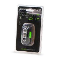 Фонарь аккумуляторный налобный GFL410 3Вт 80лм Li-ion 400мА.ч LED GAUSS GF410