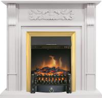 Royal Flame Каминокомплект Venice - Фактурный белый с очагом Fobos FX Brass