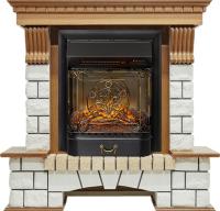 Royal Flame Каминокомплект Pierre Luxe - Дуб / Белый с очагом Majestic FX M Black RC