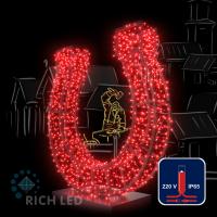 Светодиодная гирлянда Rich LED 10 м, 100 LED, 220 В, соединяемая, красный резиновый провод, красная