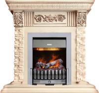 Dimplex Каминокомплект Luxemburg (каменный) - Сланец/Cлоновая кость с патиной с очагом Danville Chrome FB2