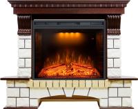 Royal Flame Каминокомплект Pierre - Темный дуб / Белый (Высота 1015мм) с очагом Emerald 28