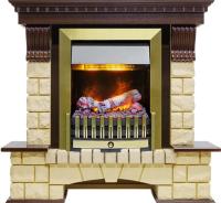 Dimplex Каминокомплект Pierre Luxe - Темный дуб / Шампань (Высота 1050мм) с очагом Danville Antique Brass FB2