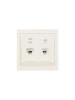 Розетка компьютер+телефон СП ZIMA IP20 с модулем Cat 6 слон. кость LEZARD 704-9088-144