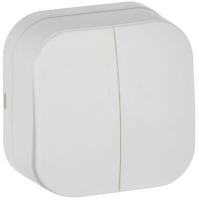 Выключатель 2-кл. ОП GLORY ВС20-2-0-ХБм 10А бел. матов. IEK EVH20-K01M-10