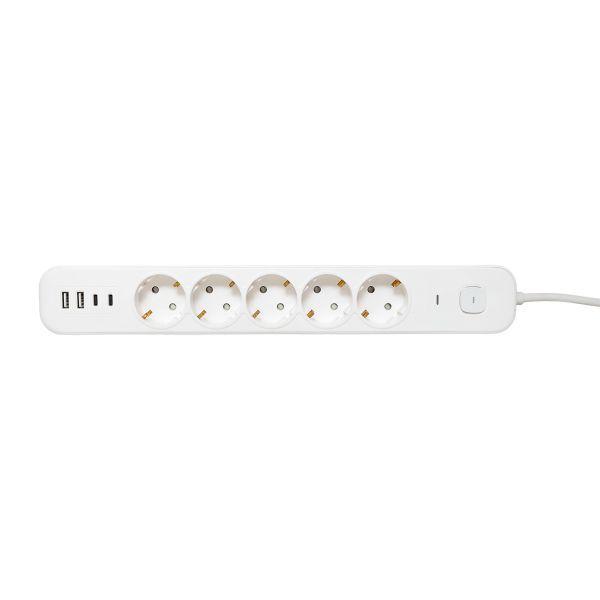 Удлинитель 5х5м IP20 2USB 2.4А+2type-C LUX 1.5кв.мм EKF UBA-LUX-505-TC