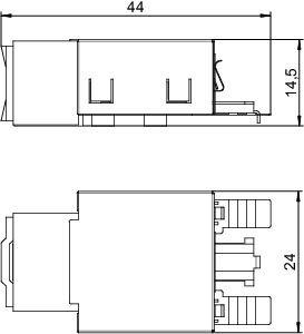 Модуль с суппорт. кат. 6 разъем RJ45 ASM-C6 G OBO 6117329