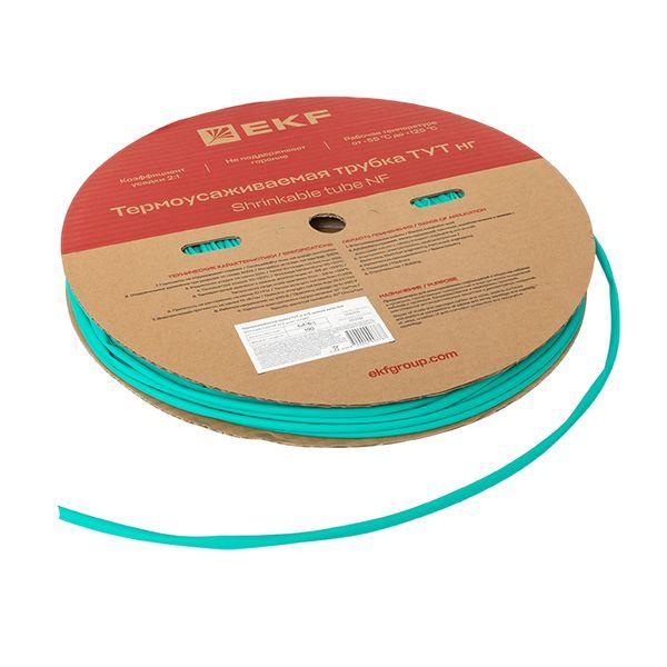 Трубка термоусадочная ТУТ нг 6/3 зел. (уп.100м) EKF tut-6-j