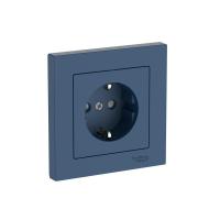 Розетка AtlasDesign 16А с заземл. защ. шторки быстрозажим. клем. в сборе аквамарин SE ATN001144S