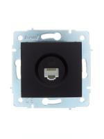 Розетка компьютерная 1-м СП ASTI IP20 RJ45 механизм Cat 5e черн. бархат LEZARD 7081-4288-139