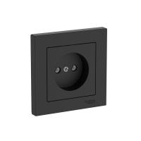 Розетка AtlasDesign 16А без заземл. быстрозажим. клем. в сборе карбон SE ATN001040S