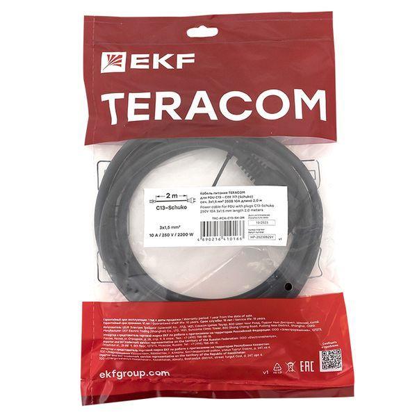 Кабель питания TERACOM для PDU C13 - CEE 7/7 (Schuko) сеч. 3х1.5кв.мм 250В 10А 2.0м EKF TRC-PCA-C13-SH-2M