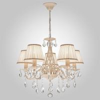 Подвесная люстра Eurosvet 10054/5 белый с золотом/прозрачный хрусталь Strots