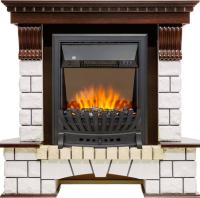Royal Flame Каминокомплект Pierre Luxe - Темный дуб / Белый с очагом Aspen Black