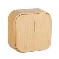 Выключатель 2-кл. ОП Quteo 10А IP20 10AX дерево IEK 782262