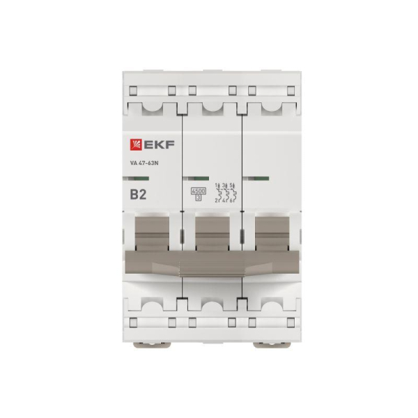 Выключатель автоматический 3п B 2А 4.5кА ВА 47-63N PROxima EKF M634302B