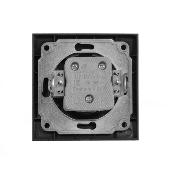 Розетка 1-м СП Бриллиант 16А IP20 с заземл. с крышкой в сборе графит Universal 7947649-Gr